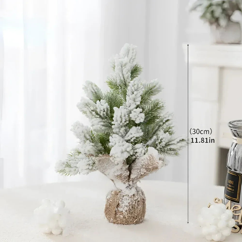 Árvore de Natal Artificial com Neve e Luzes Quentes de Mesa - Zinova