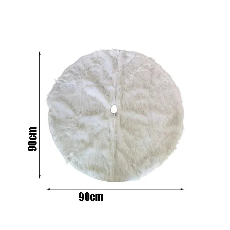 Saia para Árvore de Natal Redonda Plush Neve Branca - Zinova