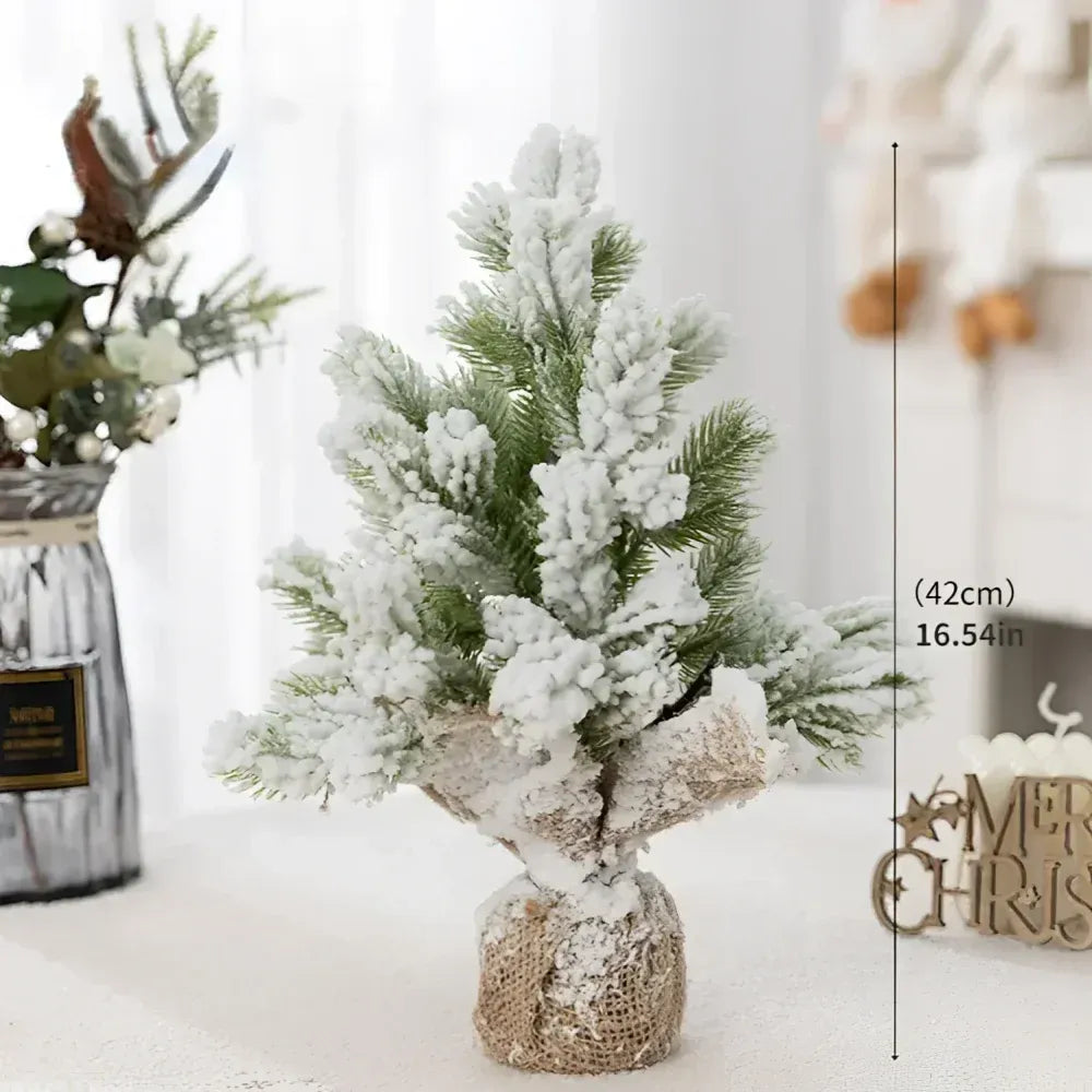 Árvore de Natal Artificial com Neve e Luzes Quentes de Mesa - Zinova